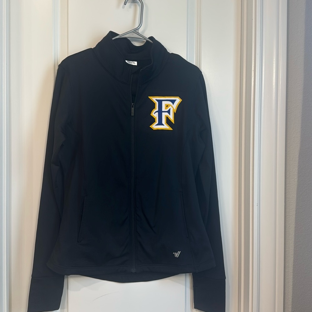 Ladies black athletic slim fitting jacket
